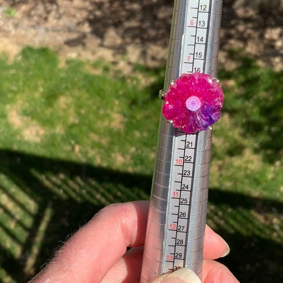 BOUTIQUE MULTI COLOR QUARTZ EYE 925 SILVER RING, 8 - Picture 12 of 13